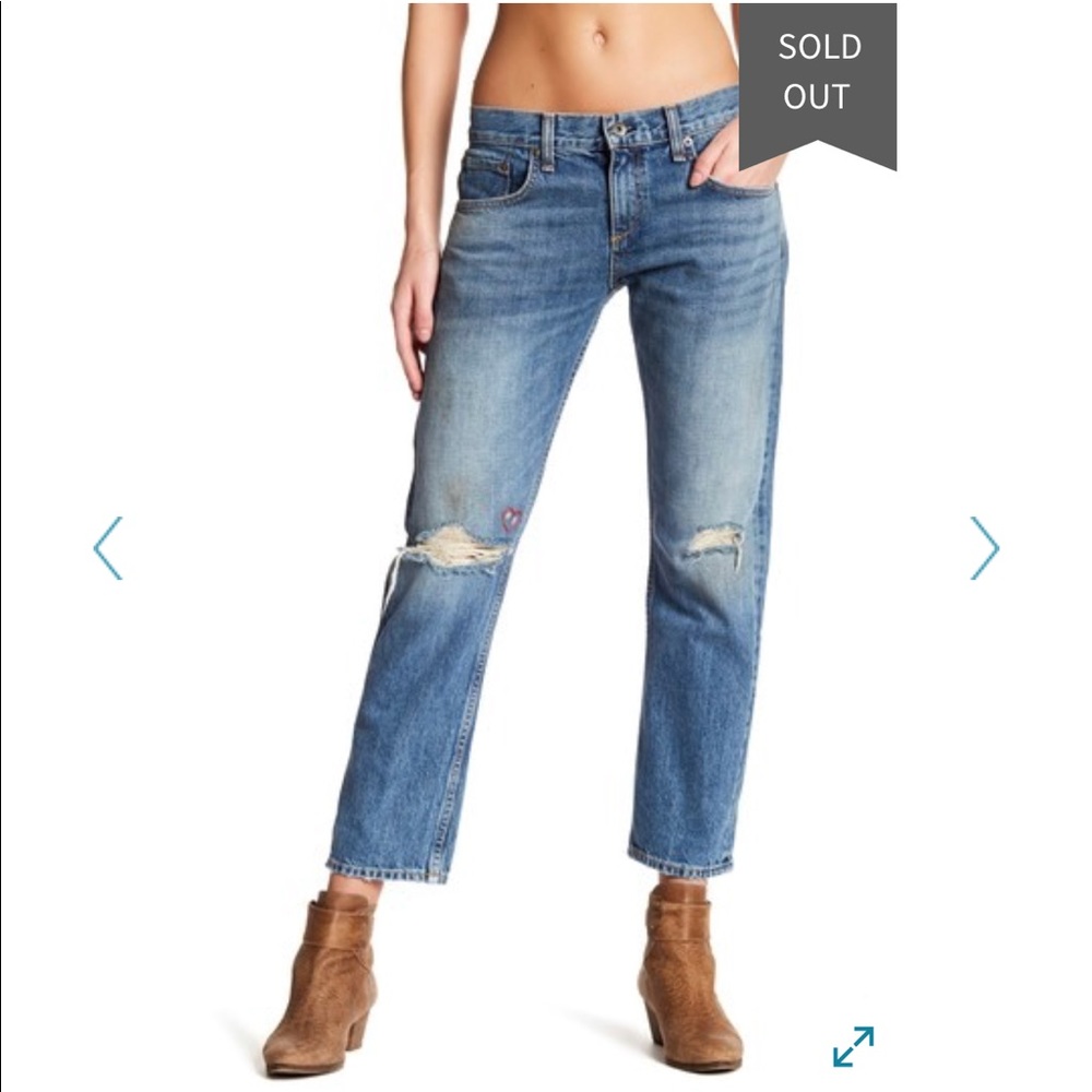 💥Flash Sale!💥R&B X Boyfriend Embroidered Jeans - Picture 1 of 8